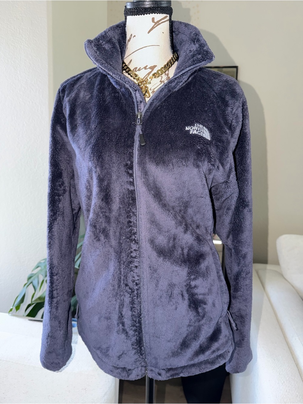 The North Face Women's Plush Full-Zip Teddy Jacket - Charcoal
